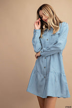 Load image into Gallery viewer, Mario Striped Chambray Dress