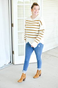 Striped Scallop Sweater