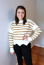 Load image into Gallery viewer, Striped Scallop Sweater
