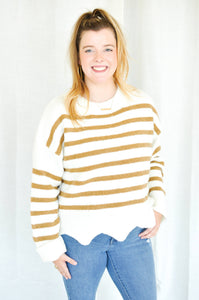Striped Scallop Sweater